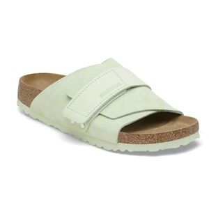 Birkenstock Kyoto Faded Lime Suede Leather Adjustable Strap Sandals EU43 M10 NIB